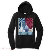 Retro Capitol Hill Washington DC American Flag 4th Of July Women's Hoodie thumb 0