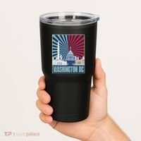 Retro Capitol Hill Washington DC American Flag 4th Of July Tumbler thumb 2