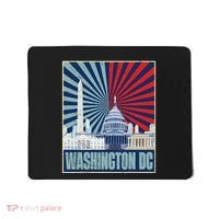 Retro Capitol Hill Washington DC American Flag 4th Of July Mousepad thumb 0
