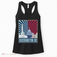 Retro Capitol Hill Washington DC American Flag 4th Of July Women's Tank Top thumb 0