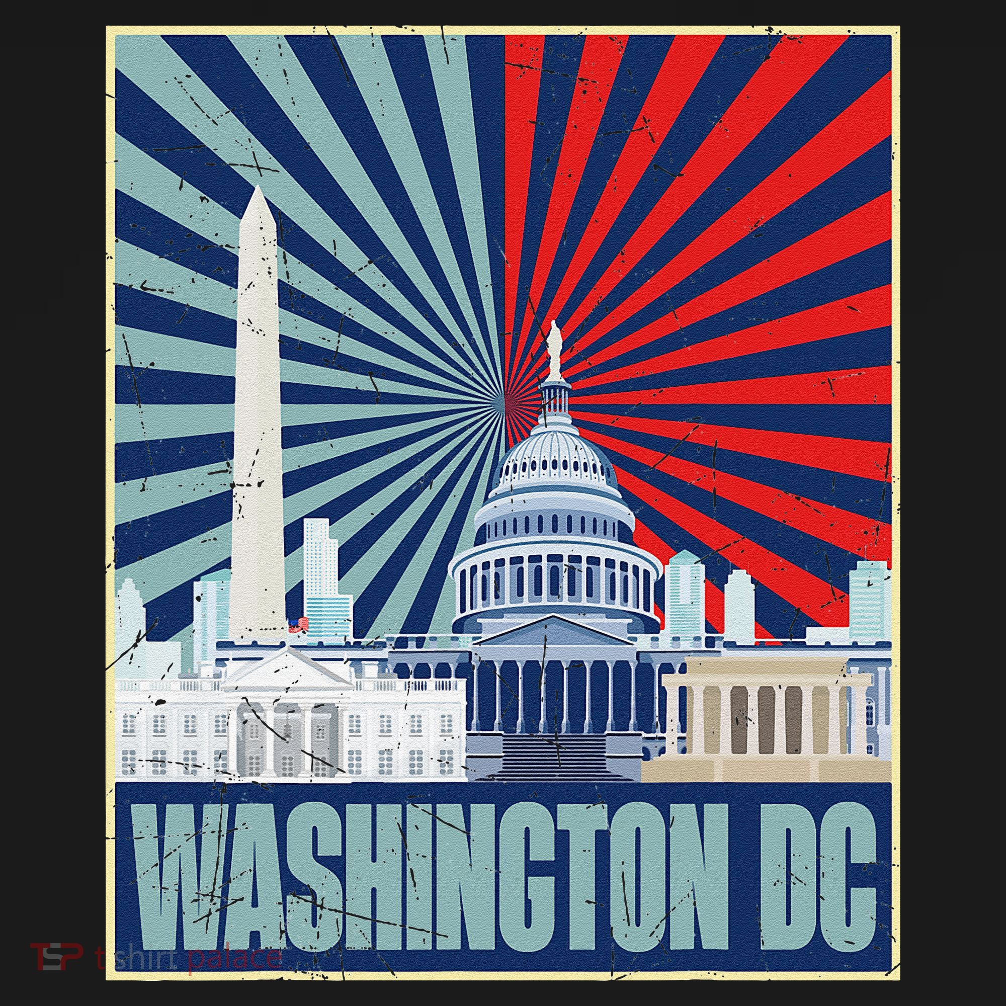 Retro Capitol Hill Washington DC American Flag 4th Of July Women's Tank Top
