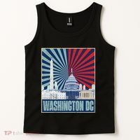 Retro Capitol Hill Washington DC American Flag 4th Of July Tank Top thumb 2