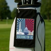 Retro Capitol Hill Washington DC American Flag 4th Of July Golf Towel thumb 2