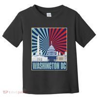 Retro Capitol Hill Washington DC American Flag 4th Of July Toddler T-Shirt thumb 0