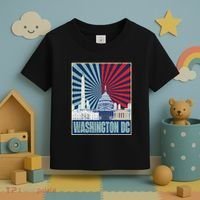 Retro Capitol Hill Washington DC American Flag 4th Of July Toddler T-Shirt thumb 3