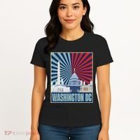 Retro Capitol Hill Washington DC American Flag 4th Of July Women's T-Shirt thumb 4