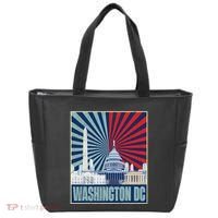 Retro Capitol Hill Washington DC American Flag 4th Of July Tote Bag thumb 0