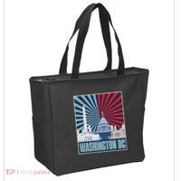 Retro Capitol Hill Washington DC American Flag 4th Of July Tote Bag thumb 2