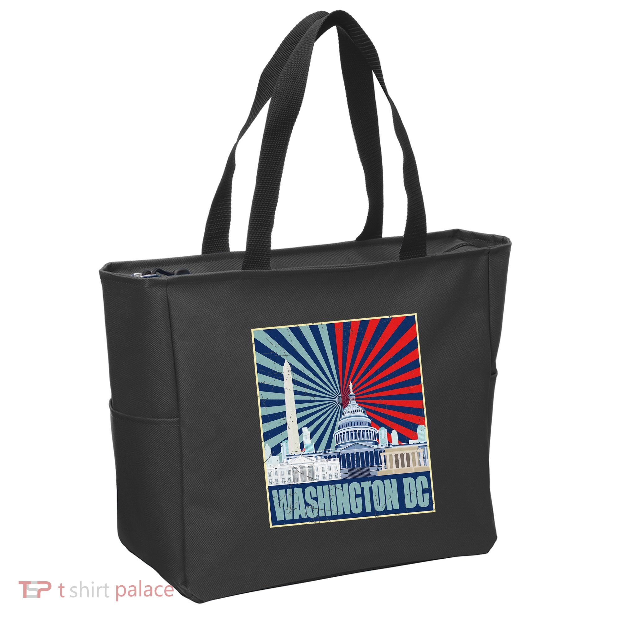 Retro Capitol Hill Washington DC American Flag 4th Of July Tote Bag