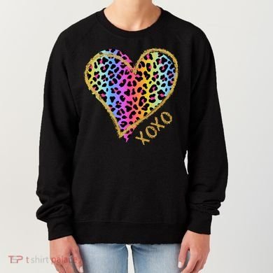 Rainbow Cheetah Heart Xoxo Women's Sweatshirt