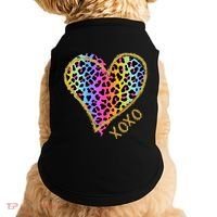 Rainbow Cheetah Heart Xoxo Doggie Tank thumb 0