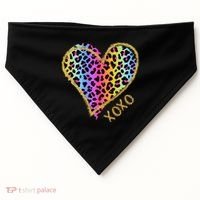 Rainbow Cheetah Heart Xoxo USA-Made Doggie Bandana thumb 0