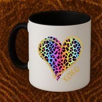 Rainbow Cheetah Heart Xoxo Coffee Mug thumb 2