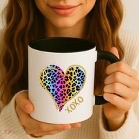 Rainbow Cheetah Heart Xoxo Coffee Mug thumb 3