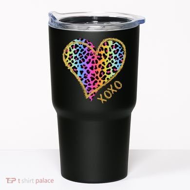 Rainbow Cheetah Heart Xoxo Tumbler