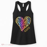Rainbow Cheetah Heart Xoxo Women's Tank Top thumb 0