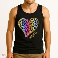 Rainbow Cheetah Heart Xoxo Tank Top thumb 3