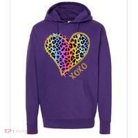 Rainbow Cheetah Heart Xoxo Hoodie thumb 0
