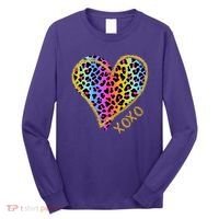 Rainbow Cheetah Heart Xoxo Long Sleeve Shirt thumb 0
