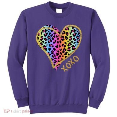 Rainbow Cheetah Heart Xoxo Sweatshirt