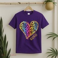 Rainbow Cheetah Heart Xoxo T-Shirt thumb 2