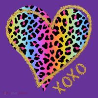 Rainbow Cheetah Heart Xoxo Mousepad thumb 1