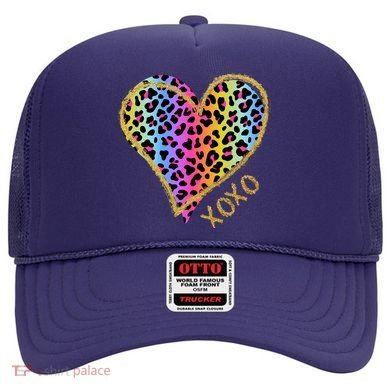 Rainbow Cheetah Heart Xoxo Hat