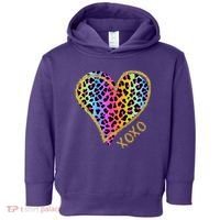 Rainbow Cheetah Heart Xoxo Toddler Hoodie thumb 0