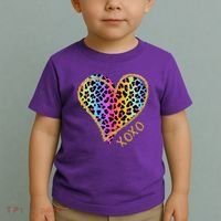 Rainbow Cheetah Heart Xoxo Toddler T-Shirt thumb 2