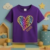 Rainbow Cheetah Heart Xoxo Toddler T-Shirt thumb 3