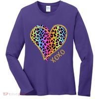 Rainbow Cheetah Heart Xoxo Women's Long Sleeve Shirt thumb 0