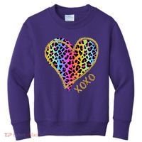 Rainbow Cheetah Heart Xoxo Kids Sweatshirt thumb 0