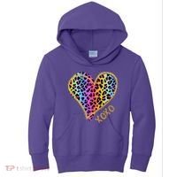 Rainbow Cheetah Heart Xoxo Kids Hoodie thumb 0