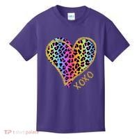 Rainbow Cheetah Heart Xoxo Kids T-Shirt thumb 0
