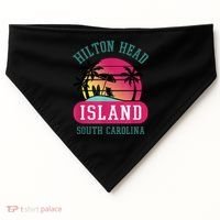 Retro Cool Hilton Head Island SC Beach Souvenir Novelty Art USA-Made Doggie Bandana thumb 0