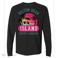 Retro Cool Hilton Head Island SC Beach Souvenir Novelty Art Comfort Colors Heavyweight Long Sleeve T-Shirt thumb 0