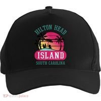 Retro Cool Hilton Head Island SC Beach Souvenir Novelty Art Five-Panel Snapback Cap thumb 0