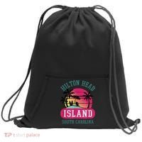Retro Cool Hilton Head Island SC Beach Souvenir Novelty Art Sweatshirt Cinch Pack Bag thumb 0