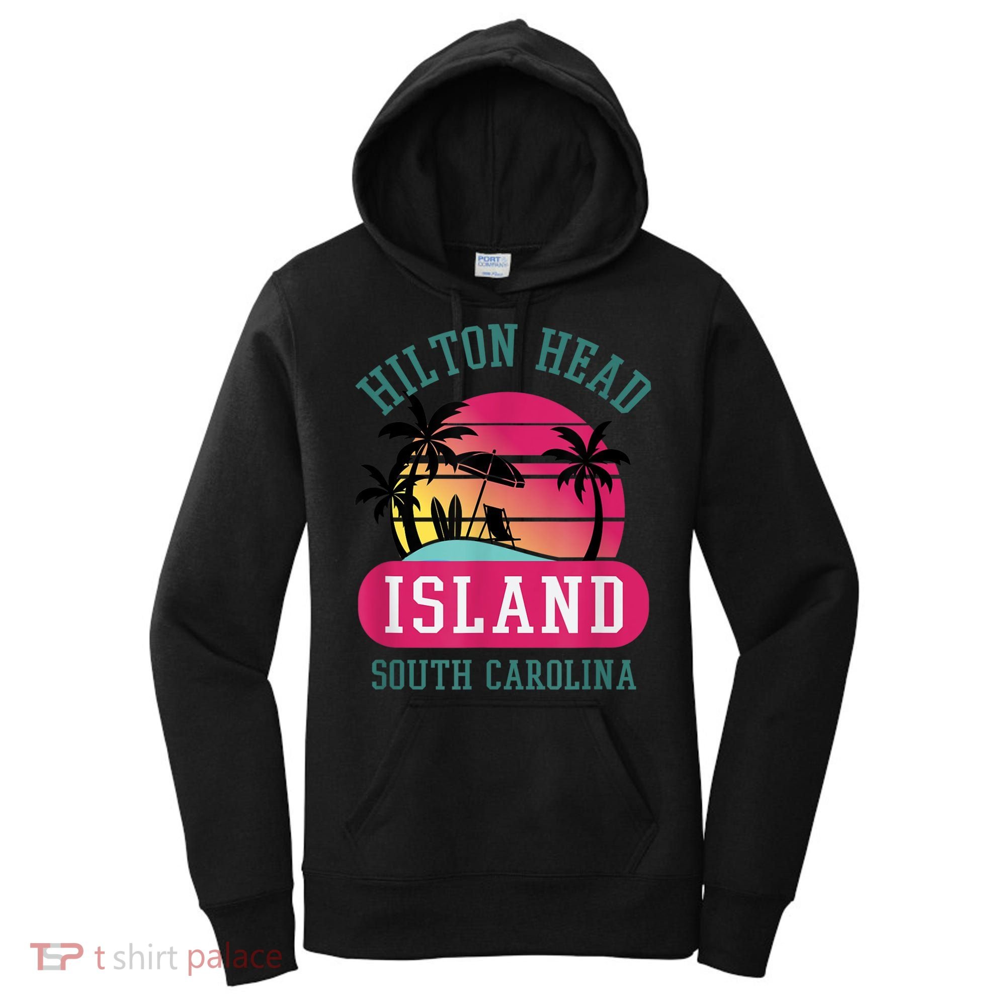 Retro Cool Hilton Head Island SC Beach Souvenir Novelty Art Women's Hoodie