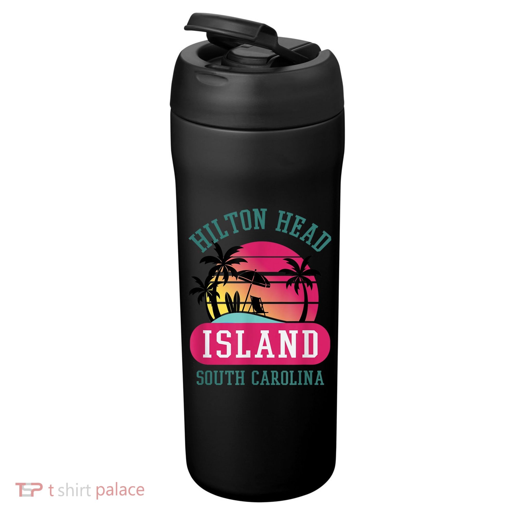 Retro Cool Hilton Head Island SC Beach Souvenir Novelty Art 24oz Duet Stainless Steel Tumbler