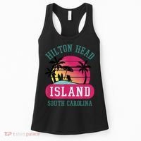 Retro Cool Hilton Head Island SC Beach Souvenir Novelty Art Women's Tank Top thumb 0