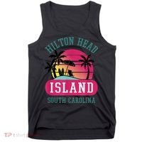Retro Cool Hilton Head Island SC Beach Souvenir Novelty Art Tank Top thumb 0