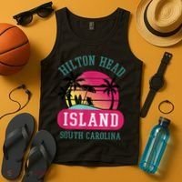 Retro Cool Hilton Head Island SC Beach Souvenir Novelty Art Tank Top thumb 4