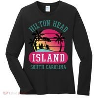 Retro Cool Hilton Head Island SC Beach Souvenir Novelty Art Women's Long Sleeve Shirt thumb 0