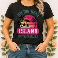 Retro Cool Hilton Head Island SC Beach Souvenir Novelty Art Women's T-Shirt thumb 2