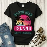 Retro Cool Hilton Head Island SC Beach Souvenir Novelty Art Women's T-Shirt thumb 3
