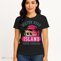 Retro Cool Hilton Head Island SC Beach Souvenir Novelty Art Women's T-Shirt thumb 4