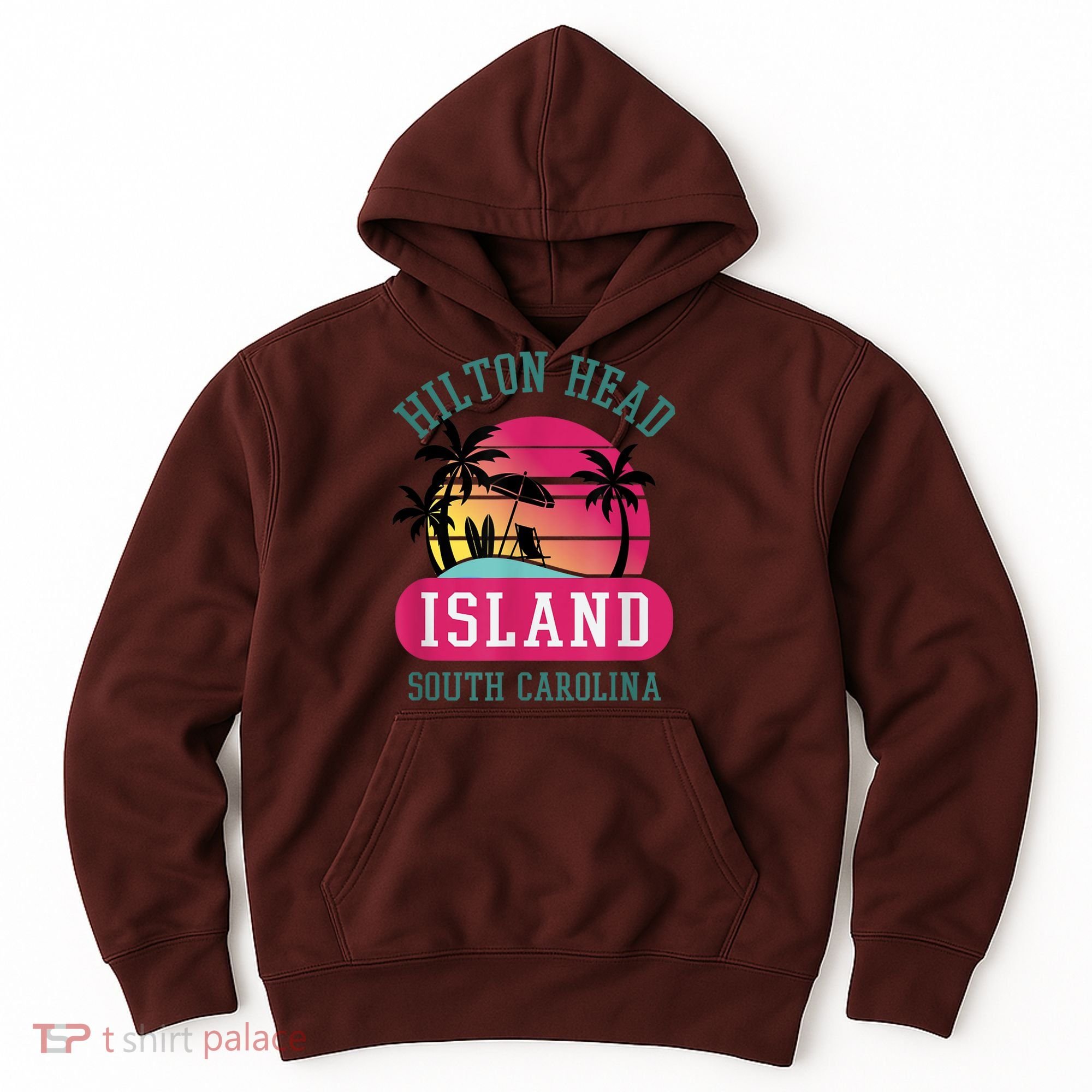 Retro Cool Hilton Head Island SC Beach Souvenir Novelty Art Hoodie