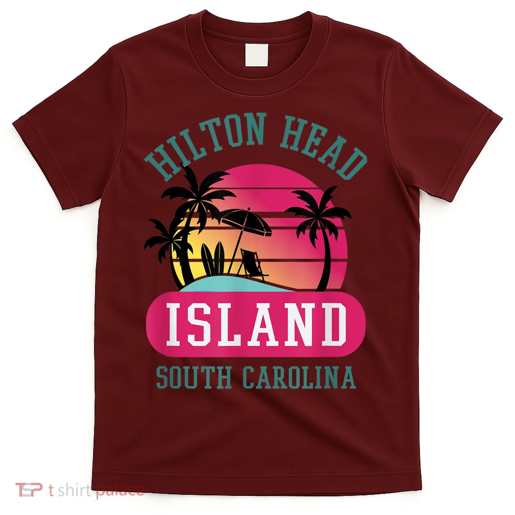 Retro Cool Hilton Head Island SC Beach Souvenir Novelty Art T-Shirt