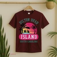 Retro Cool Hilton Head Island SC Beach Souvenir Novelty Art T-Shirt thumb 2